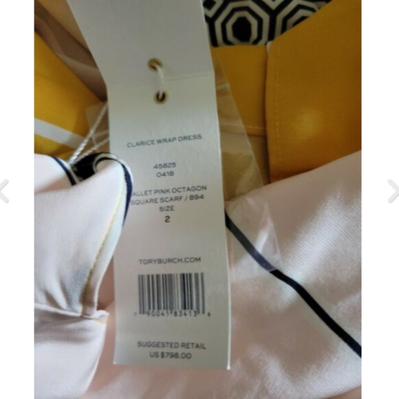 TORY BURCH CLARICE WRAP DRESS, Silk HICKS 3 - Picture 4 of 6